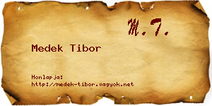 Medek Tibor névjegykártya
